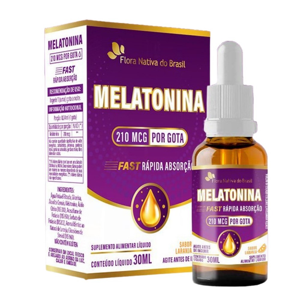 Melatonina - sabor Laranja (0,21mg / gota) 30 ml Flora Nativa