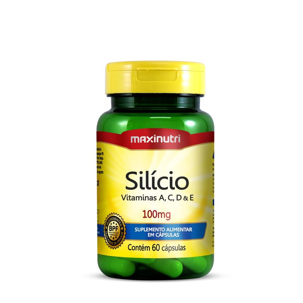 Silicio + Vit. A, C, D e E 100mg 60 cápsulas Maxinutri