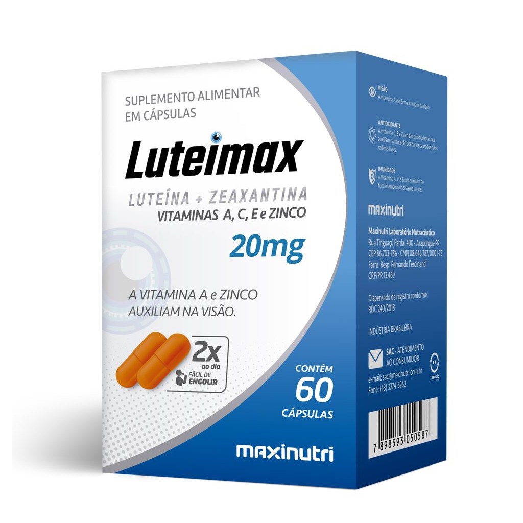 Luteimax - Luteina com Zeaxantina - 60 cápsulas Maxinutri