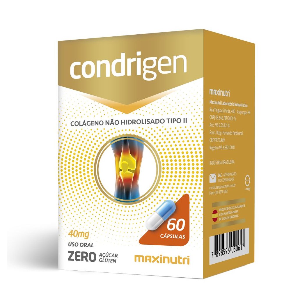 Condrigen (Colageno Tipo II) 40mg 60 cápsulas Maxinutri
