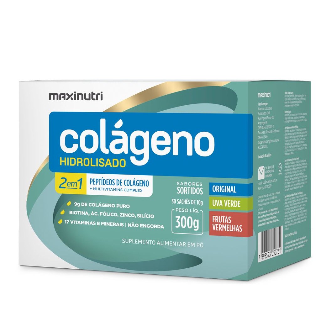 Colageno Hid Sache 2em1 30x10g Sortido Maxinutri