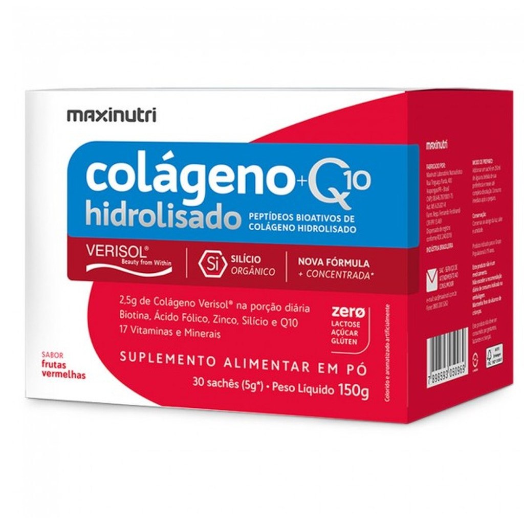 Colageno Verisol Hid Sache Frutas Vermelhas (Com CoQ10 e Silício Orgânico) 30x5g Maxinutri