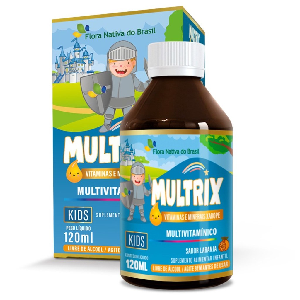 Multrix Kids 120ml Suplemento A-Z em xarope (sabor Laranja) Flora Nativa