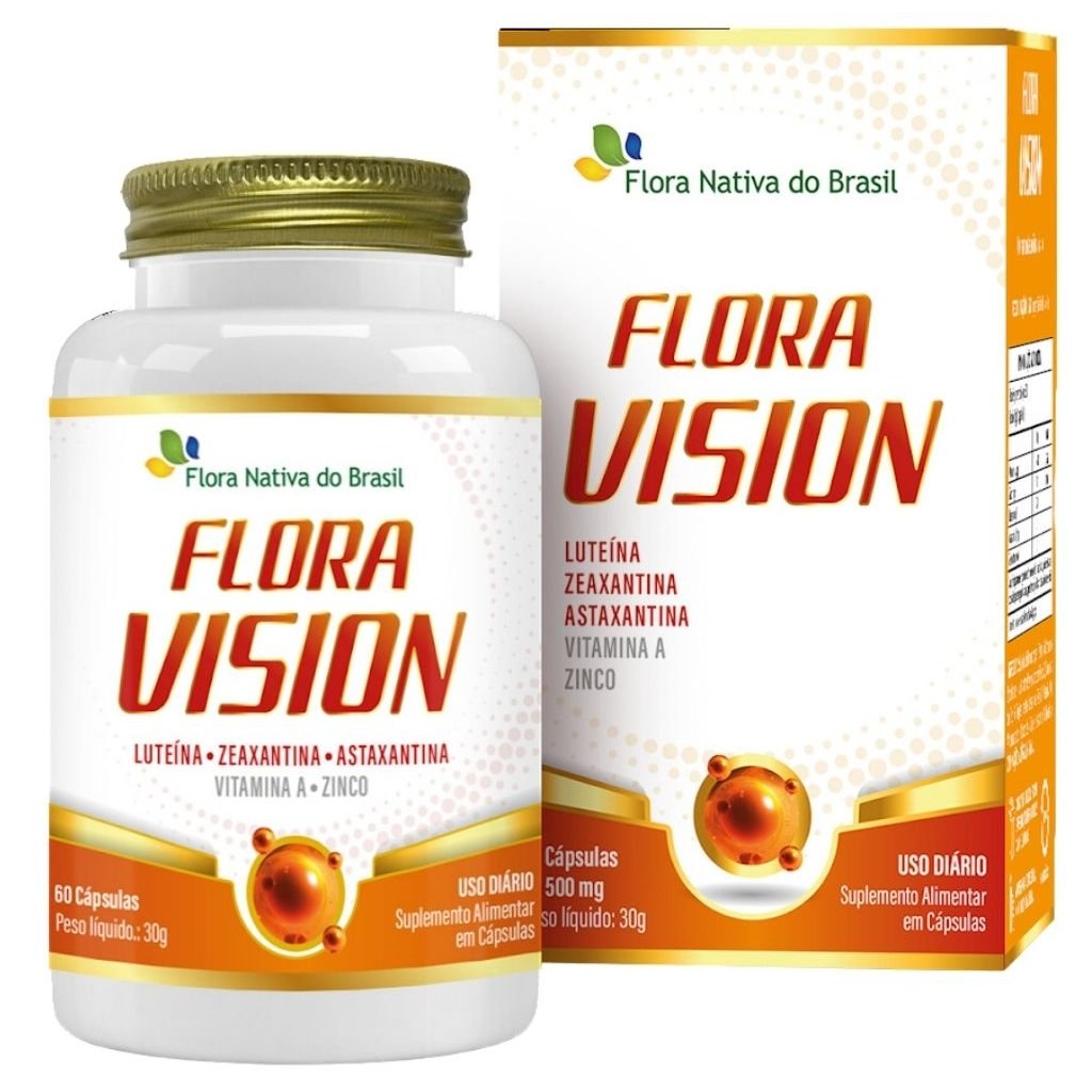 Flora Vision - Luteina Zeaxantina Astaxantina e mais - 500mg 60 cápsulas Flora Nativa