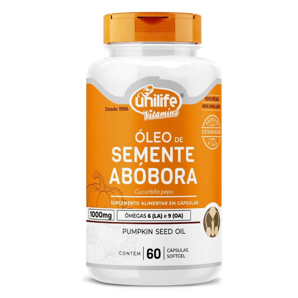 Oleo de Semente de Abobora 1000mg 60 cápsulas Unilife