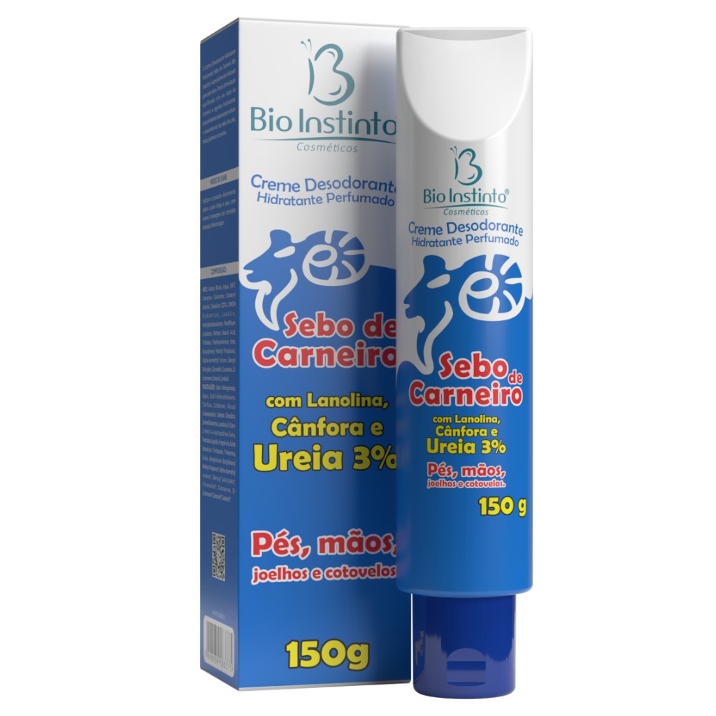Creme Sebo de Carneiro com Lanolina, Canfora e Ureia 150g Bio Instinto