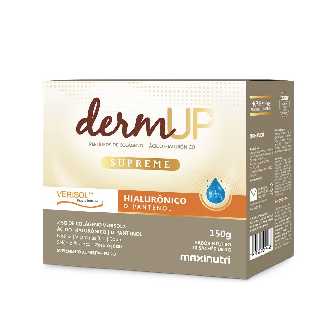 DermUp Supreme Verisol + Ac. Hialuronico e D-Pantenol Sache 30un/5g Maxinutri