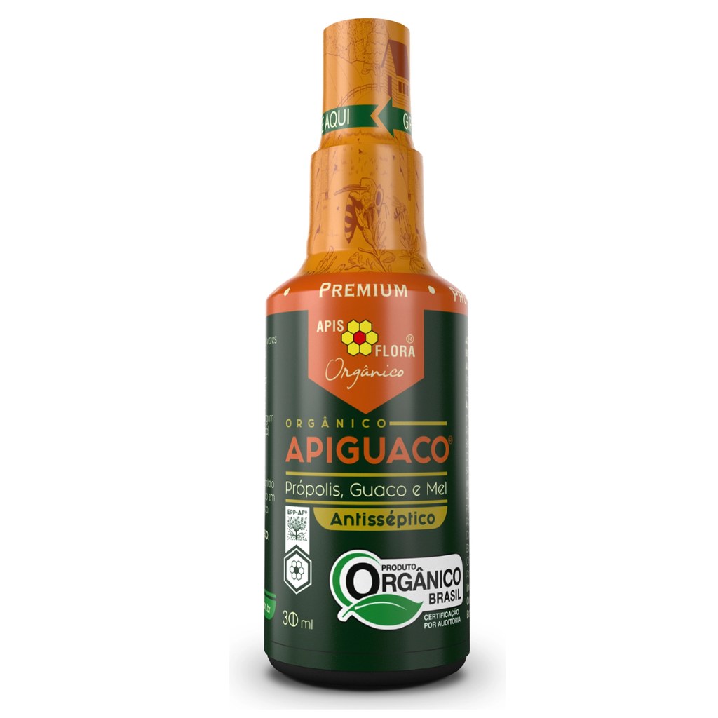 Apiguaco Spray Organico - Propolis, Mel e Guaco - 30ml Apisflora