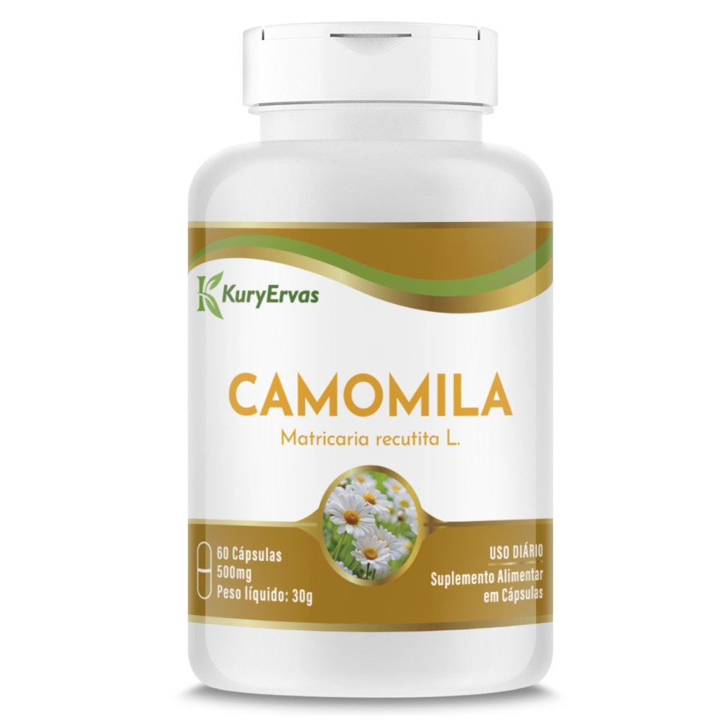 Camomila 500mg 60 cápsulas Kury Ervas