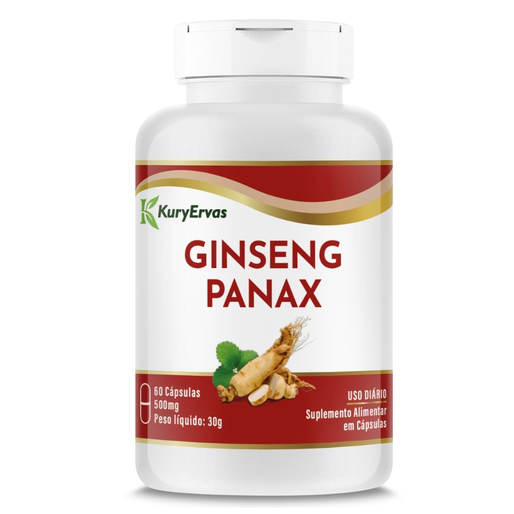 Ginseng Panax (Ginseng Coreano) 500mg 60 cápsulas Kury Ervas