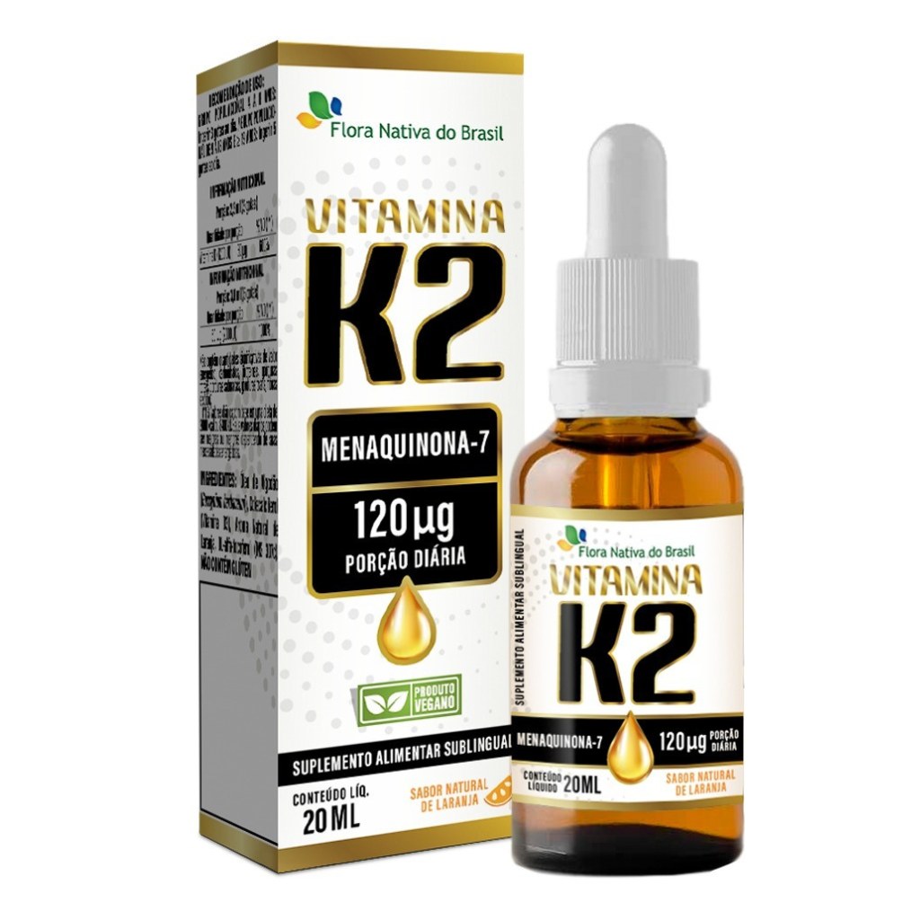 Vitamina K2 em Gotas 20ml sabor Laranja Flora Nativa