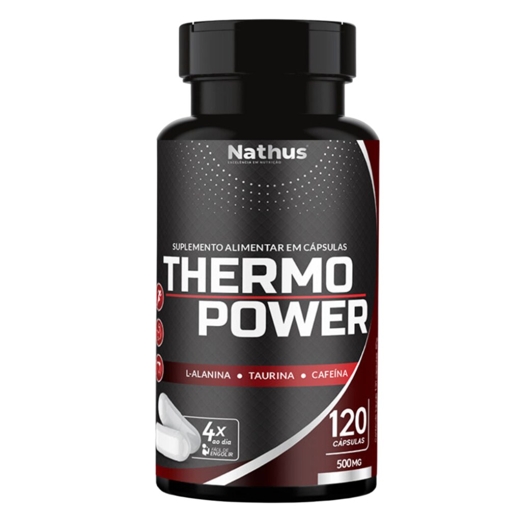 Thermo Power - L-Alanina, Taurina, Cafeina - 500mg 120 cápsulas Nathus