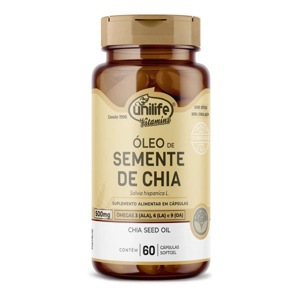 Oleo de Chia 700mg 60 cápsulas Unilife