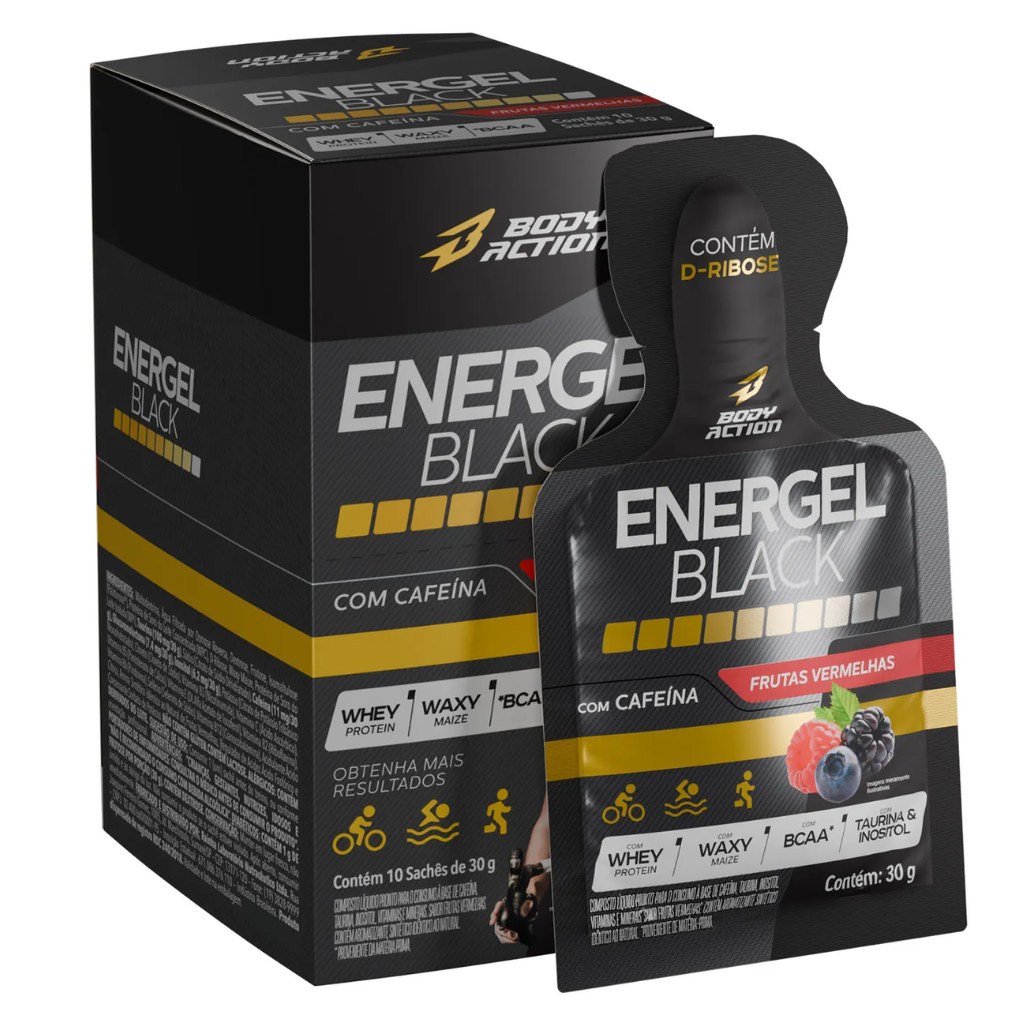Energel Black 10x30g Frutas Vermelhas Body Action