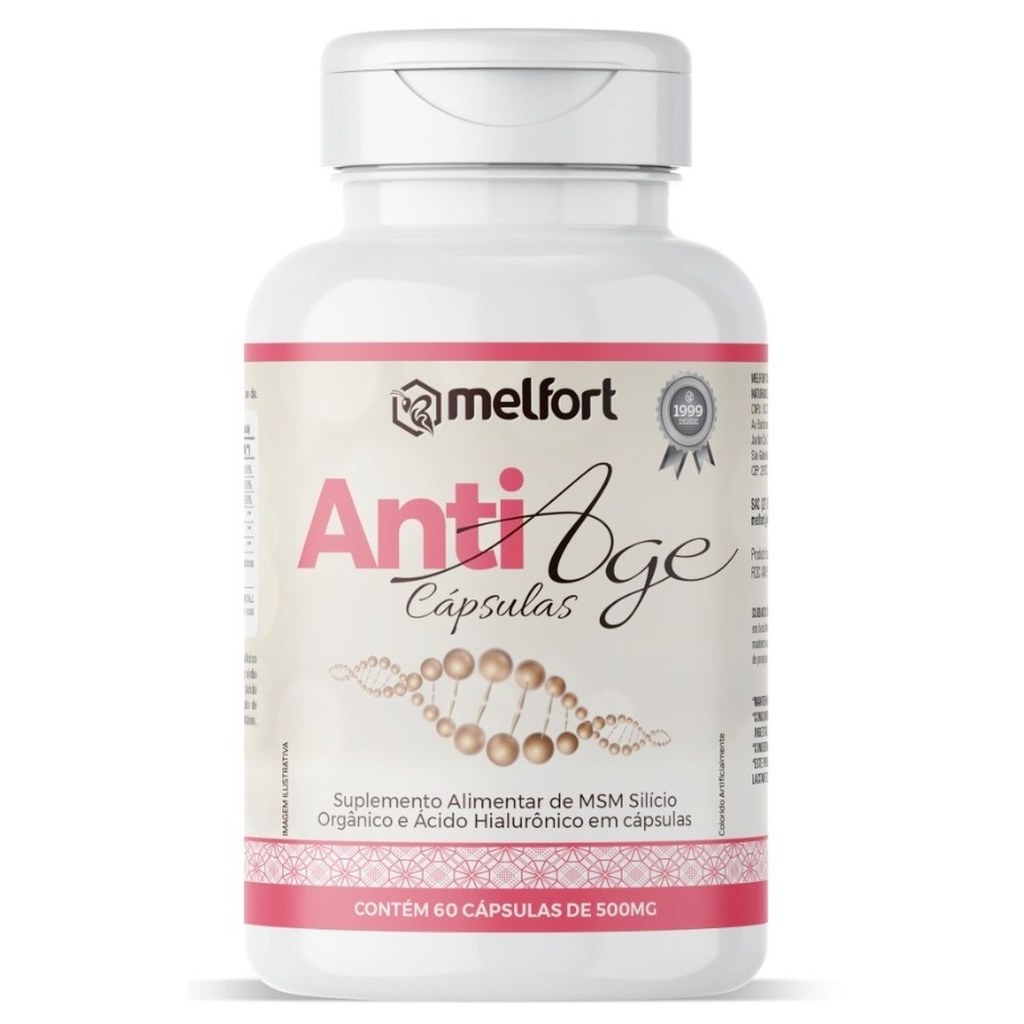 Anti Age (Hialuronico + Silicio Organico + MSM) 500mg 60 cápsulas Melfort