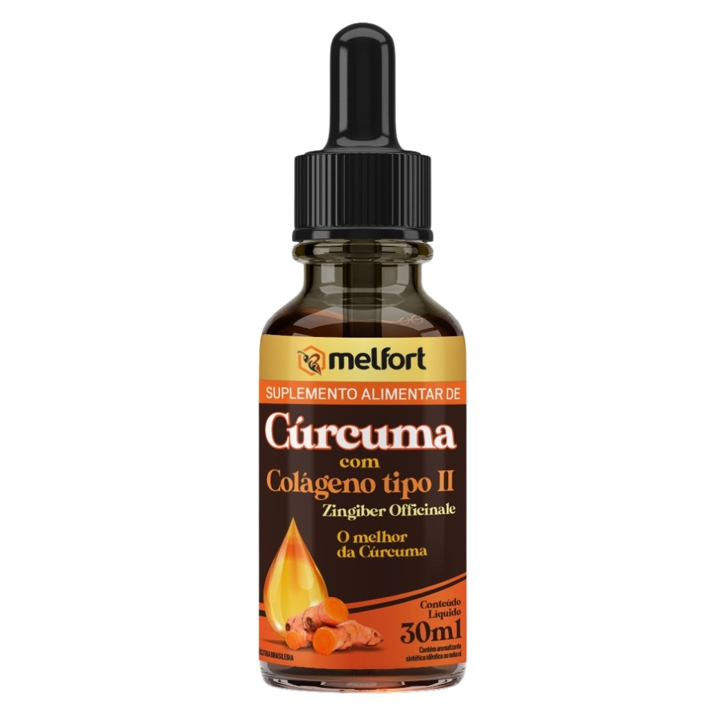 Curcuma em gotas com Colageno tipo II 30ml Melfort