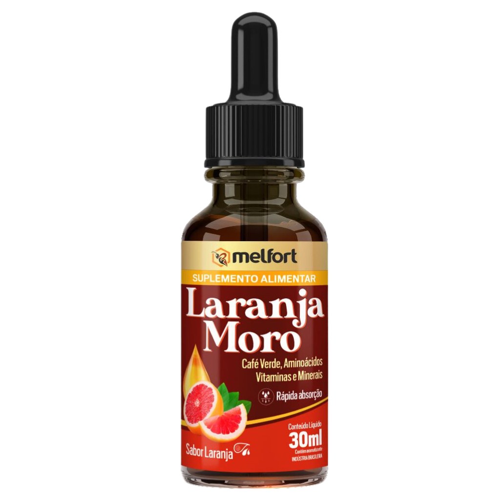 Laranja Moro (Com Café Verde, Arginina, Taurina e vitaminas) em Gotas 30ml Melfort