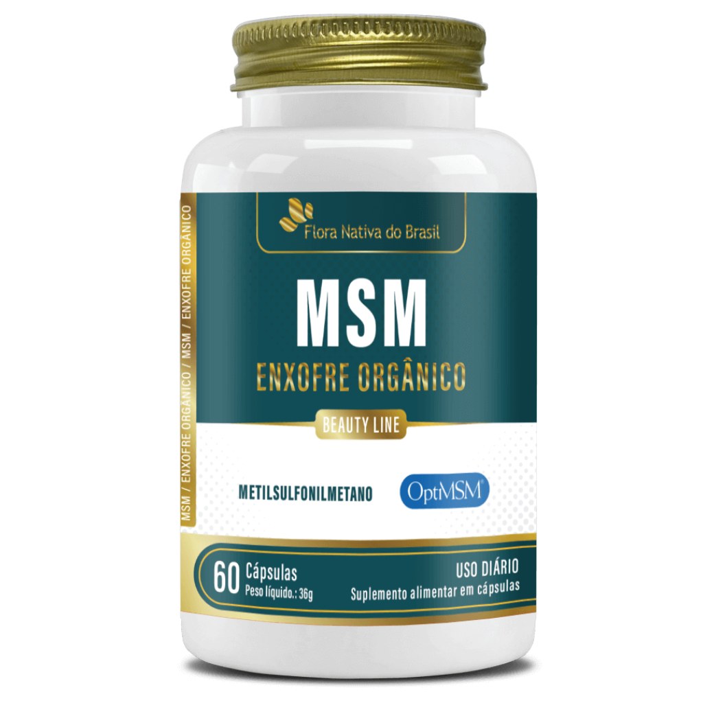 MSM Enxofre Organico 500mg 60 cápsulas Flora Nativa