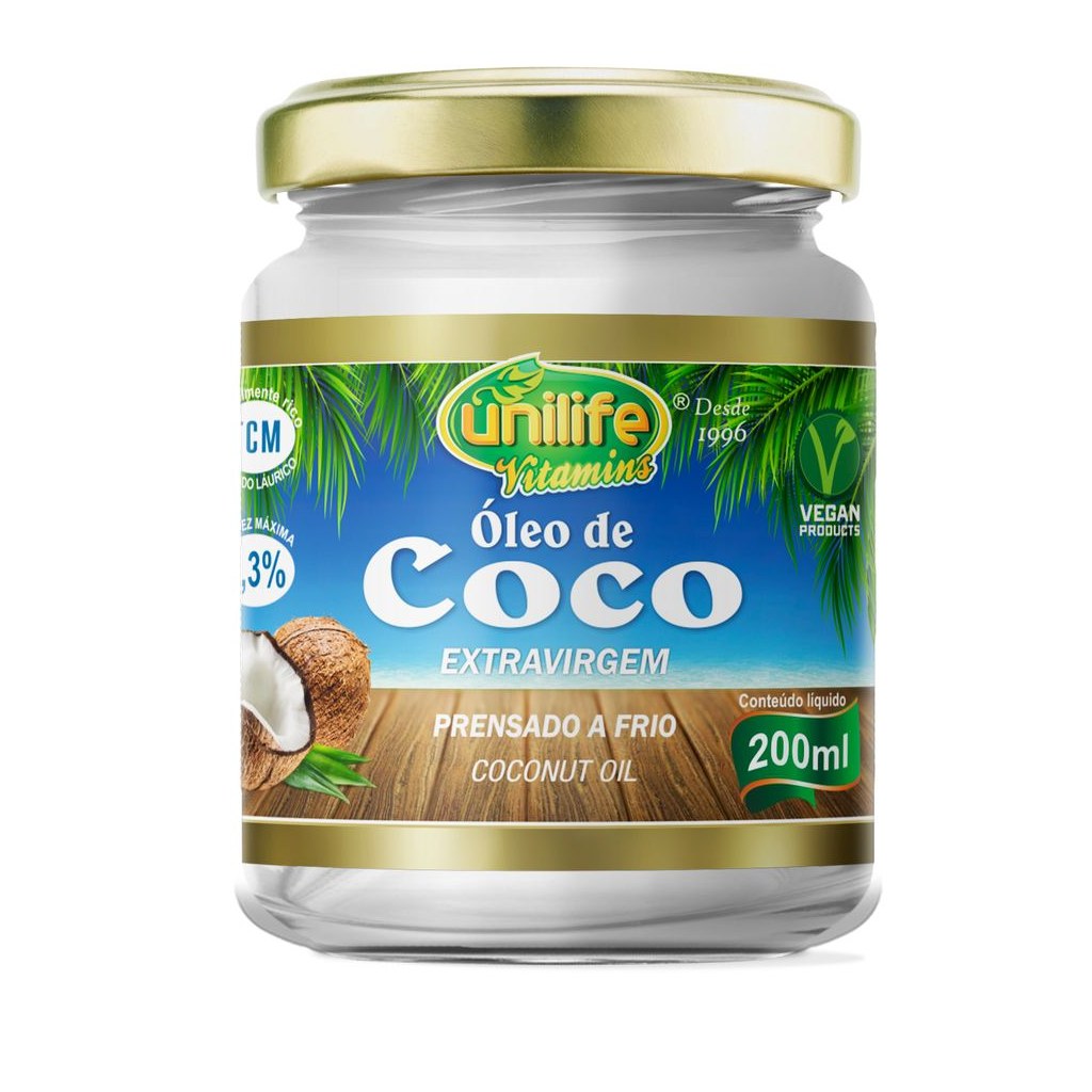 Oleo de Coco Extra Virgem 200ml Unilife