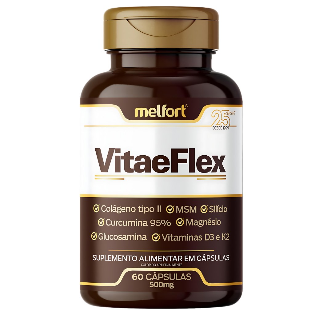 VitaeFlex - Condroitina, Glucosamina, CoTII e mais 500mg 60 cápsulas Melfort