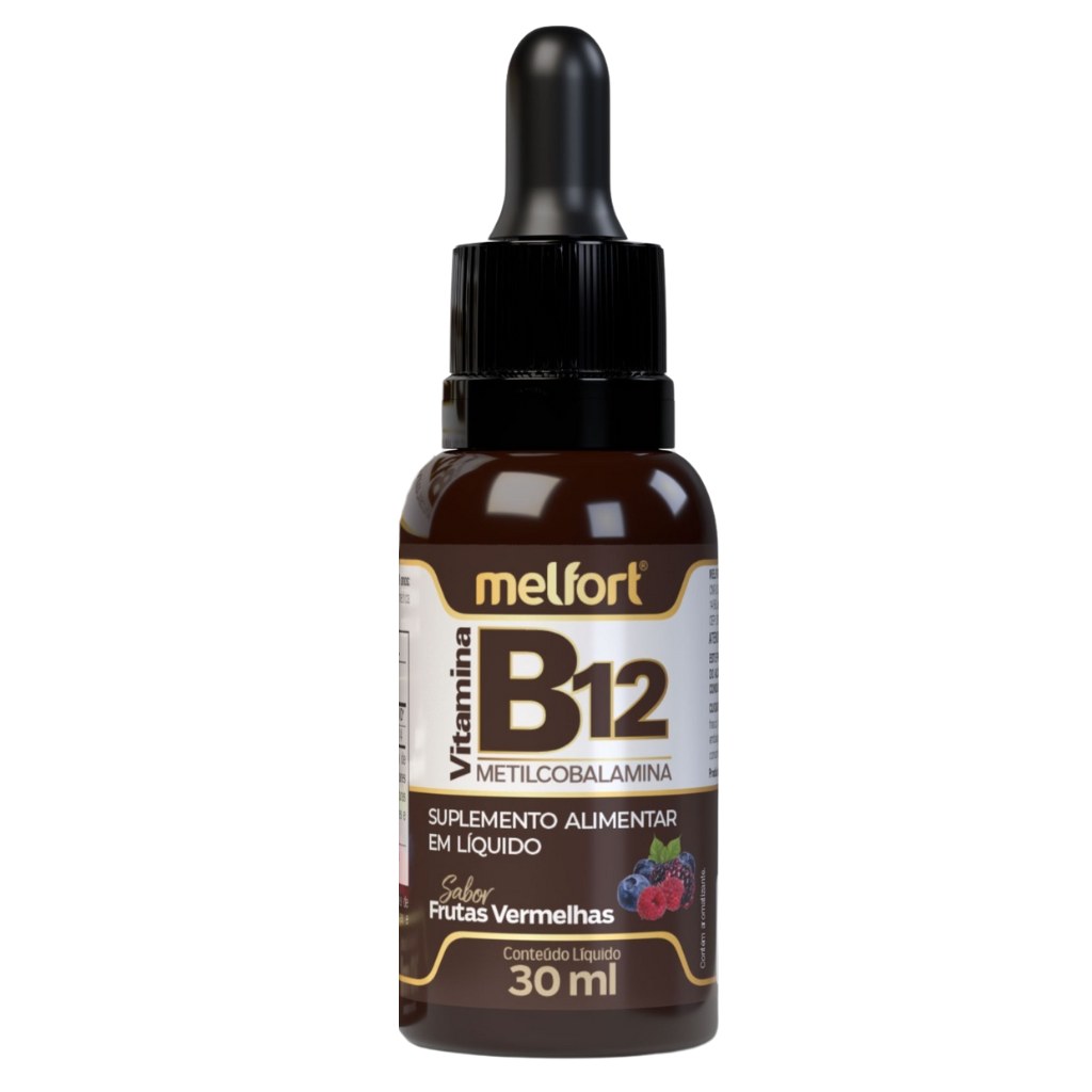 Vitamina B12 - Metilcobalamina 30ml Sabor Frutas Vermelhas Melfort