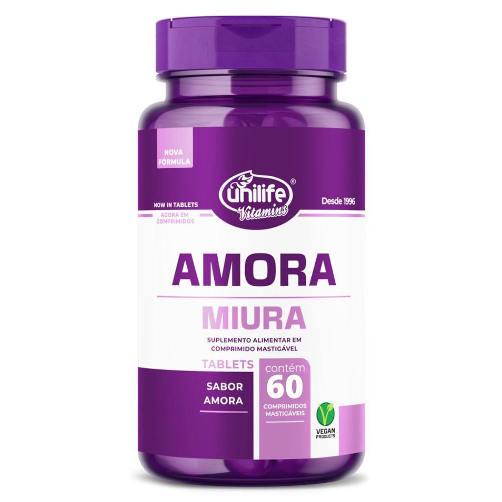 Amora Miura - Com Resveratrol e Vitaminas 1000mg 60 comprimidos Unilife