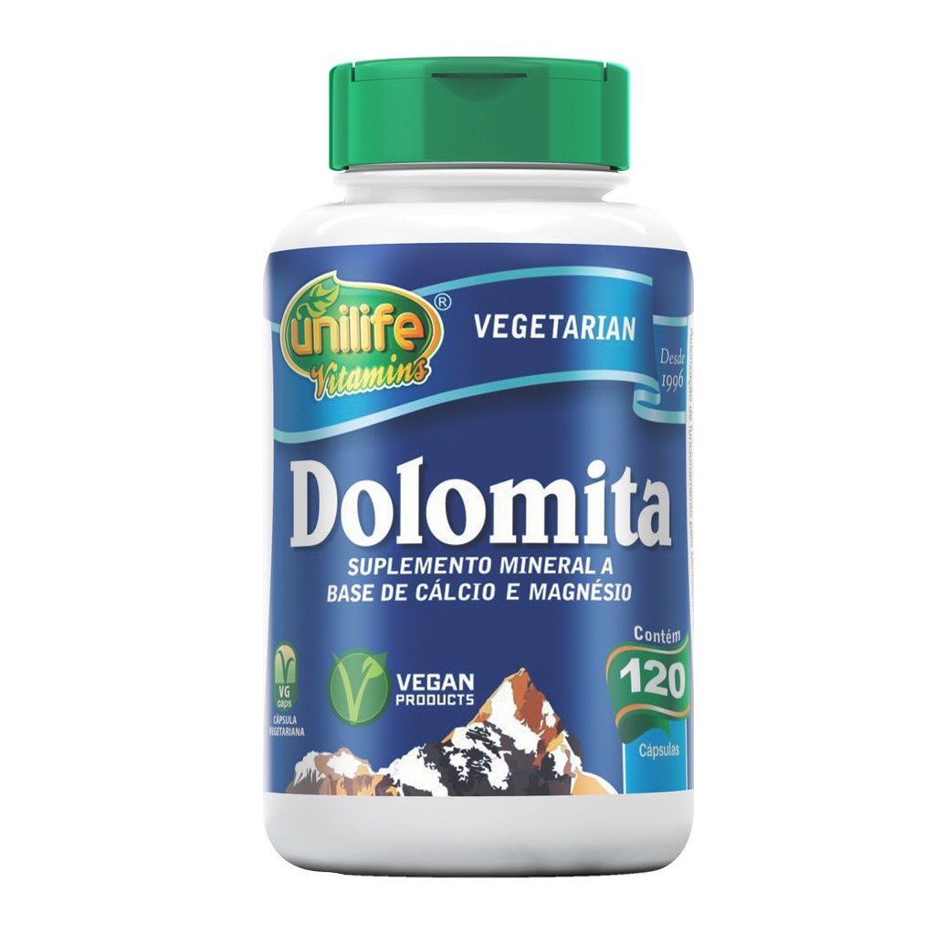 Dolomita - Calcio e Magnesio - 950mg 120 cápsulas Unilife
