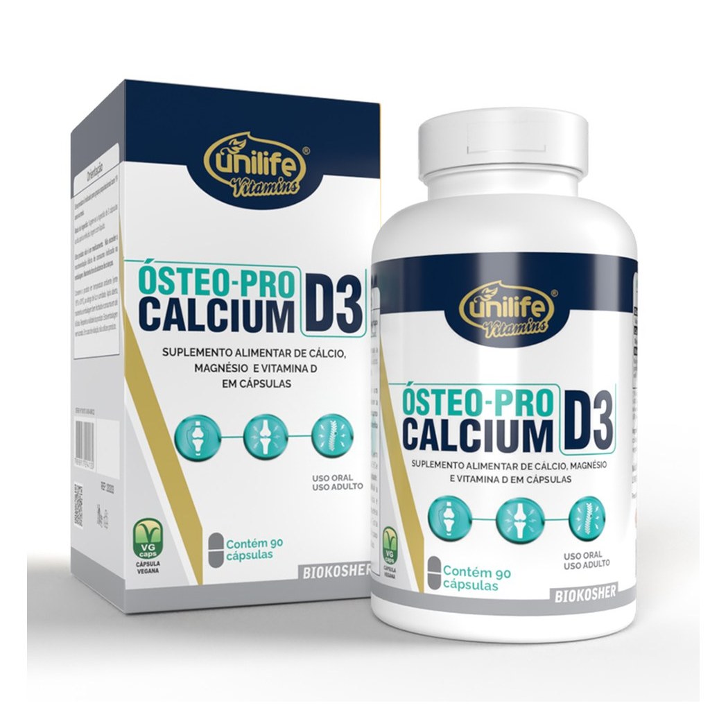 Osteo Procalcium - Calcio Magnesio e Vit D3 - 950mg 90 cápsulas Unilife
