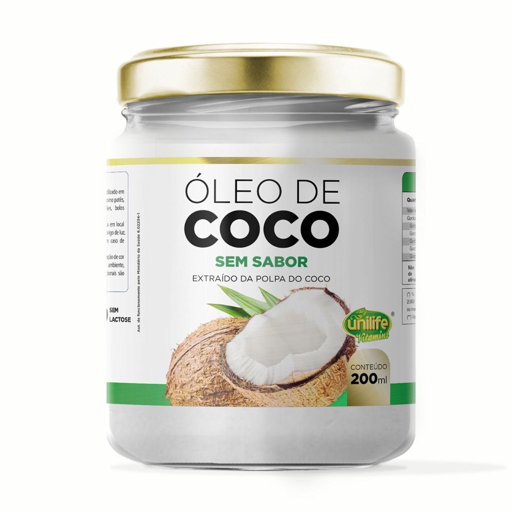Oleo de coco Sem sabor 200ml Unilife