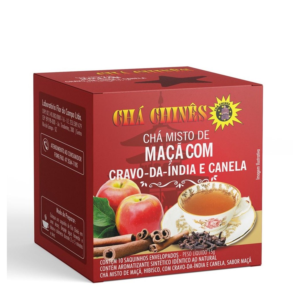 Cha Maça com Cravo e Canela 15g Cha Chines