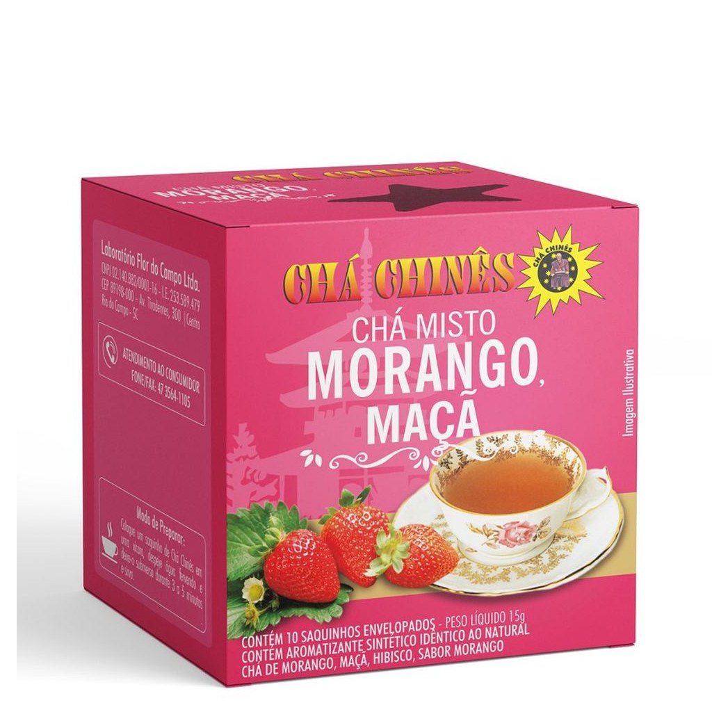Cha Morango com Maça 15g Cha Chines