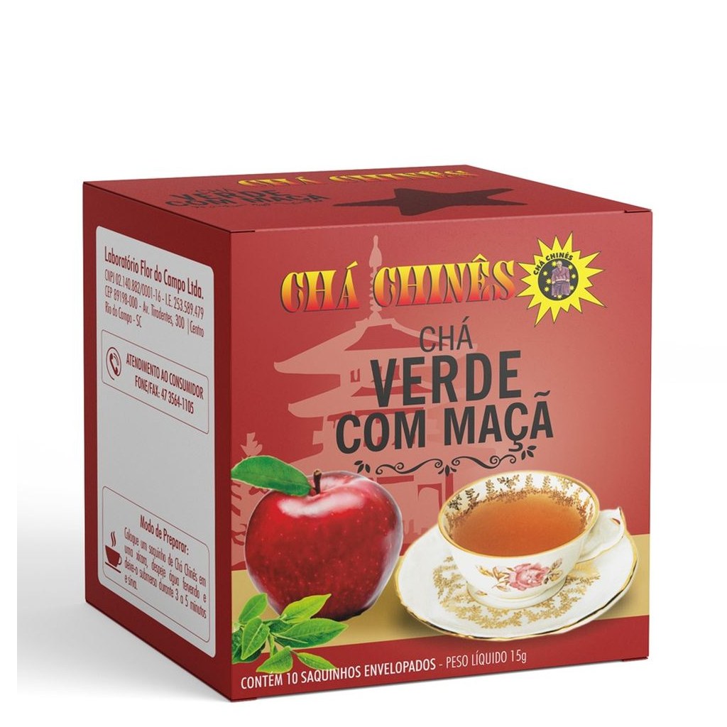 Cha Verde com Maça 10g Cha Chines