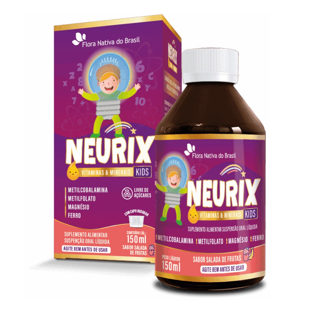 Neurix Kids - Mg, Fe, Metilfolato e Metilcobalamina - Sabor Uva 150ml Flora Nativa