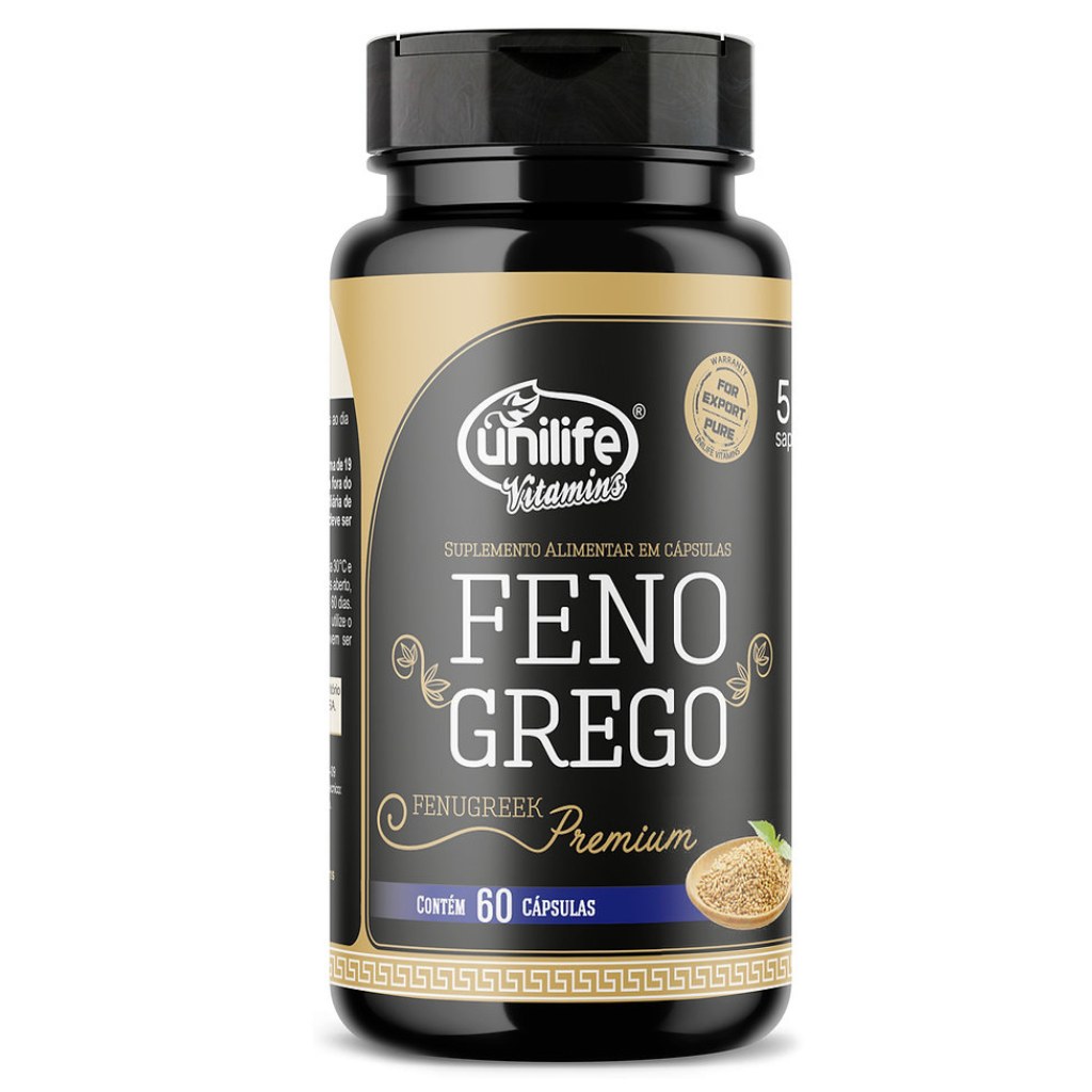 Feno Grego Premium - 50% Saponinas - 410mg 60 cápsulas Unilife