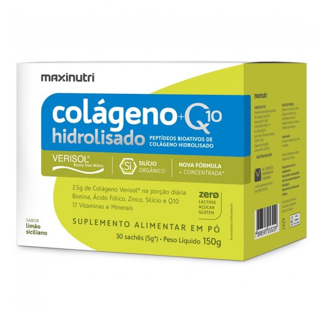 Colageno Verisol Hid Sache Limao Siciliano (Com CoQ10 e Silício Orgânico) 30x5g Maxinutri
