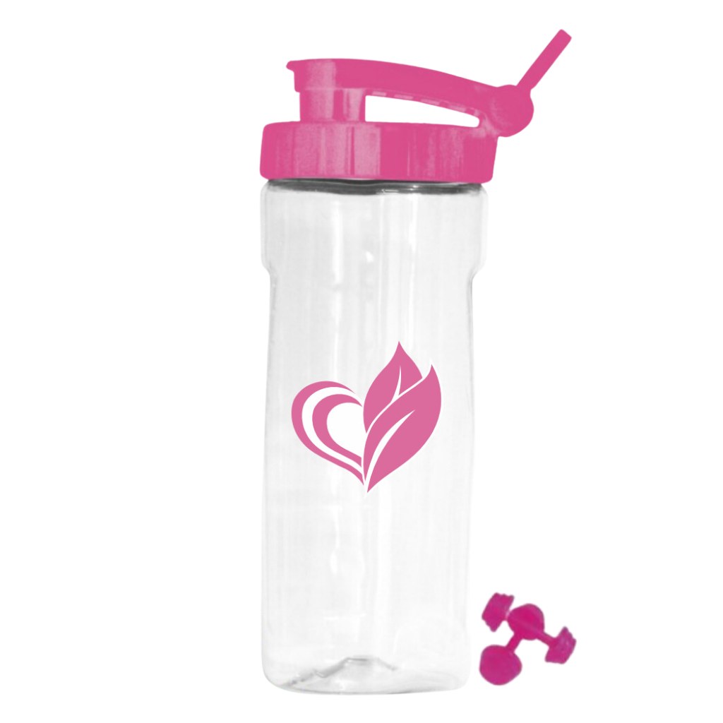 Coqueteleira Shaker Cristal 400ml Tampa Rosa Twist