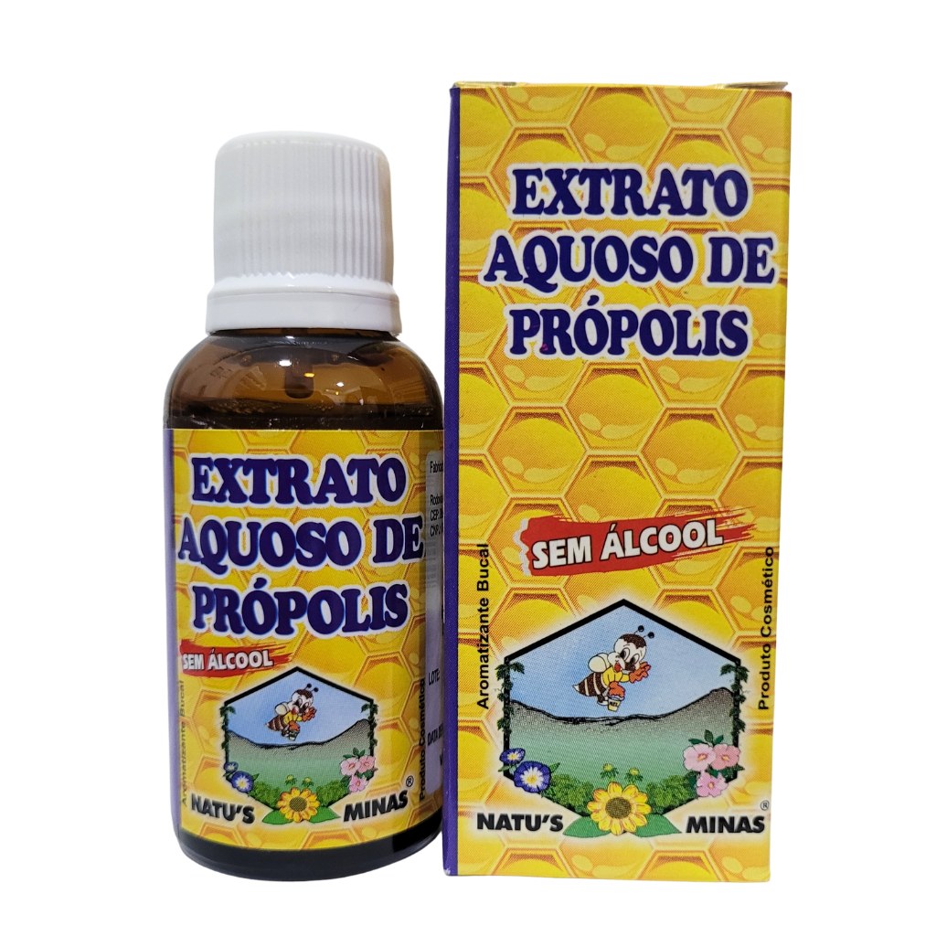 Extrato Aquoso de Propolis Gotas sem Alcool 30ml Natus Minas