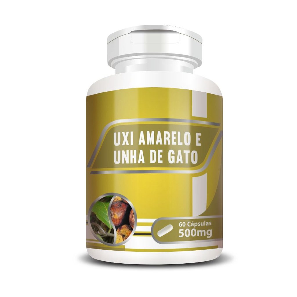 Uxi Amarelo com Unha de Gato 500mg 60 cápsulas RN Suplementos