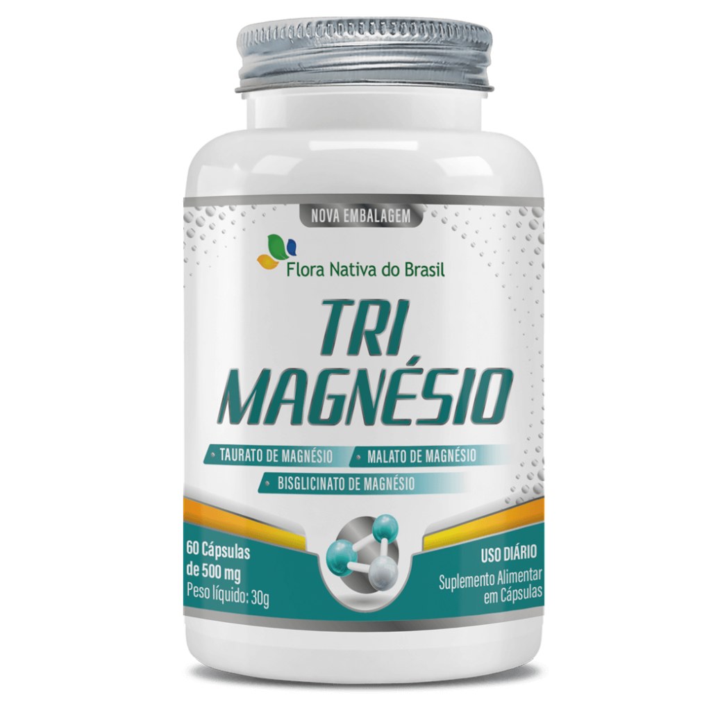 TriMagnesio (Taurato + Bisglicinato + Malato) 500mg 60 cápsulas Flora Nativa