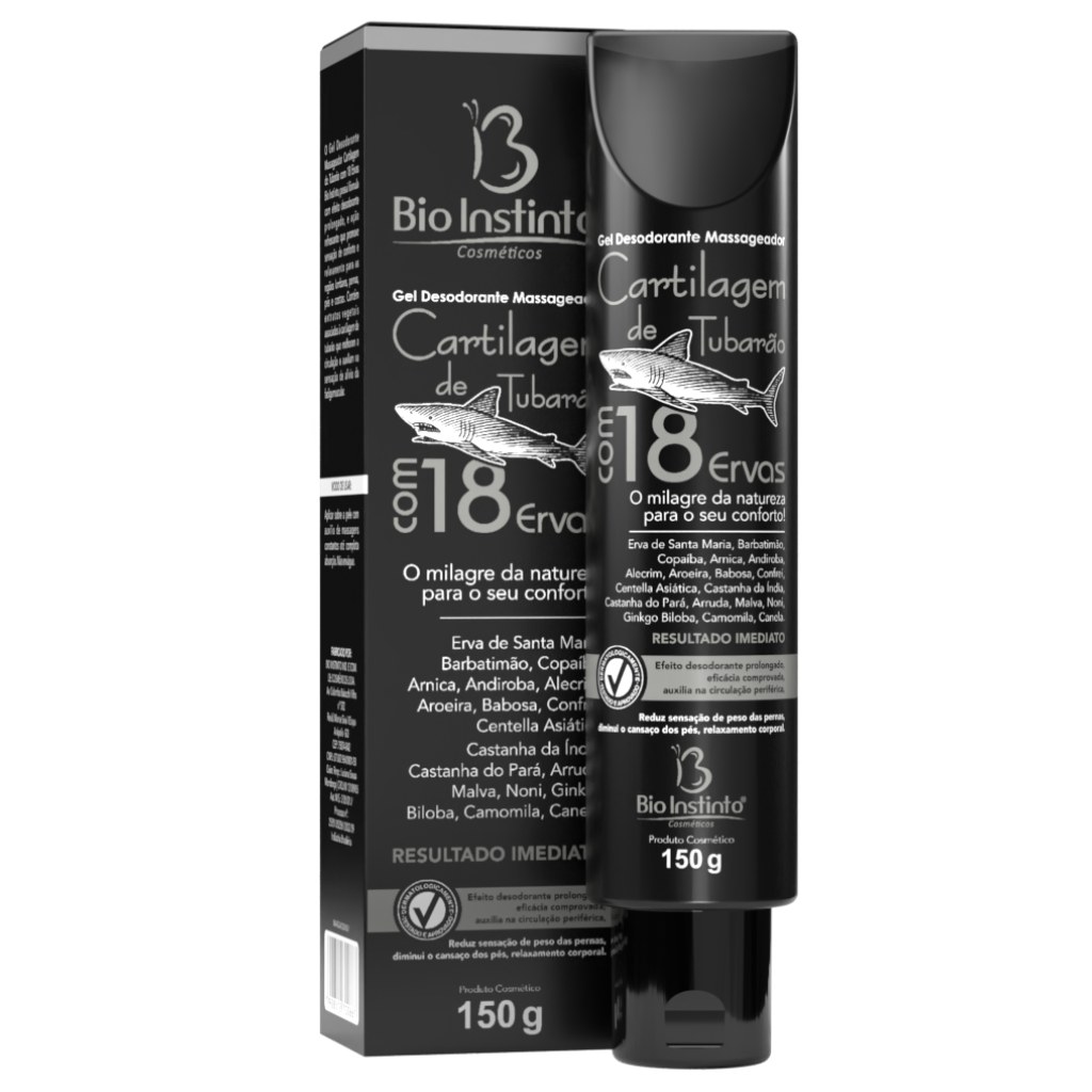 Gel Massageador Cartilagem de Tubarao com 18 Ervas 150g Bio Instinto
