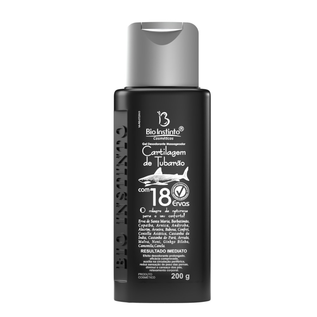Gel Massageador Cartilagem de Tubarao com 18 ervas 200g Bio Instinto