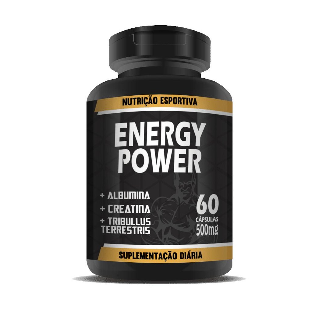 Energy Power - Tribulus/Albumina/Creatina - 500mg 60 cápsulas RN Suplementos