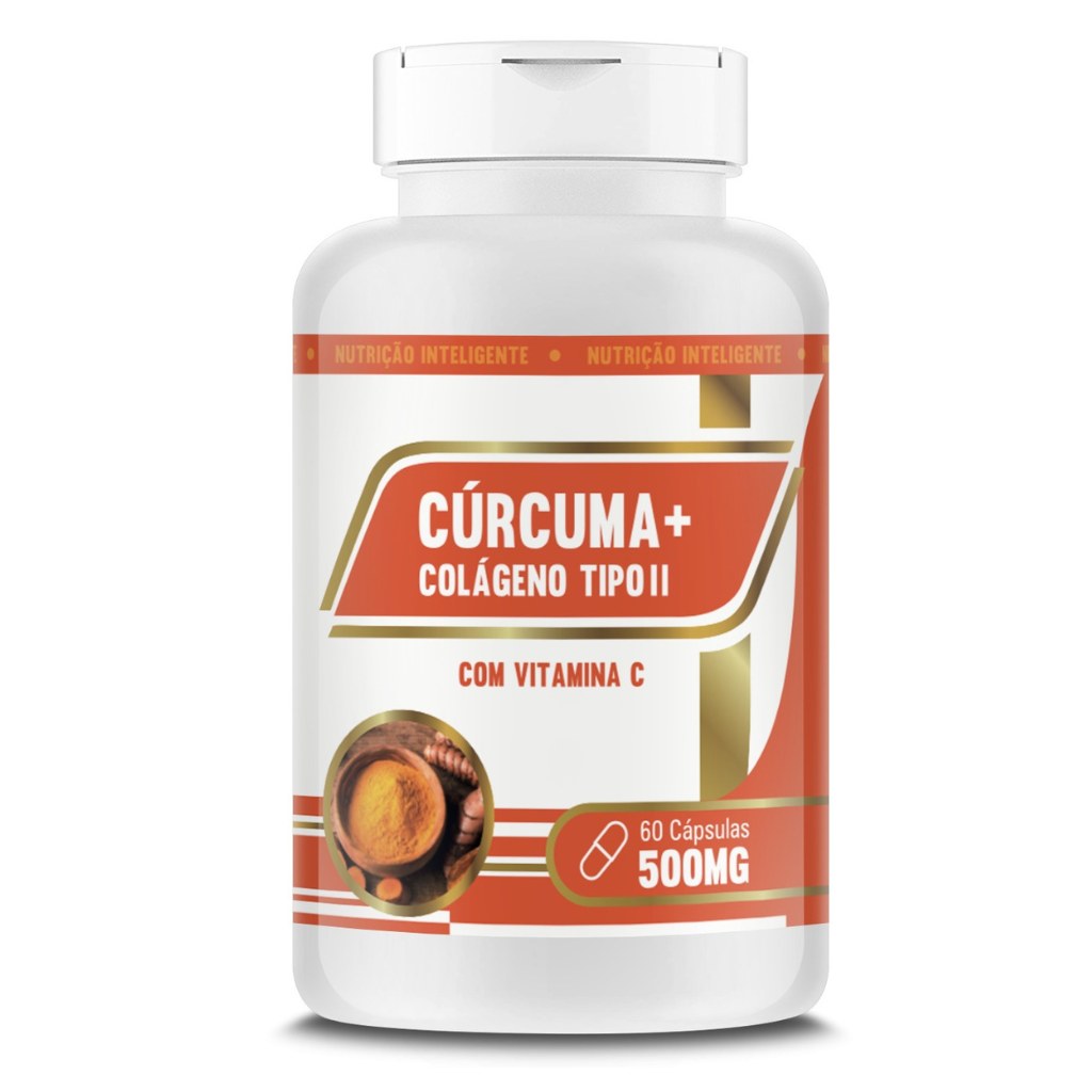 Curcuma com Colageno Tipo II 500mg 60 cápsulas RN Suplementos