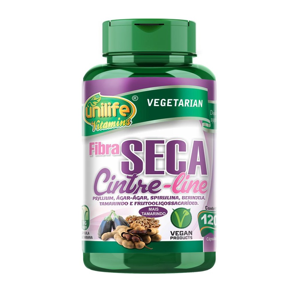 Fibra Seca Cinture Line 600mg 120 cápsulas Unilife