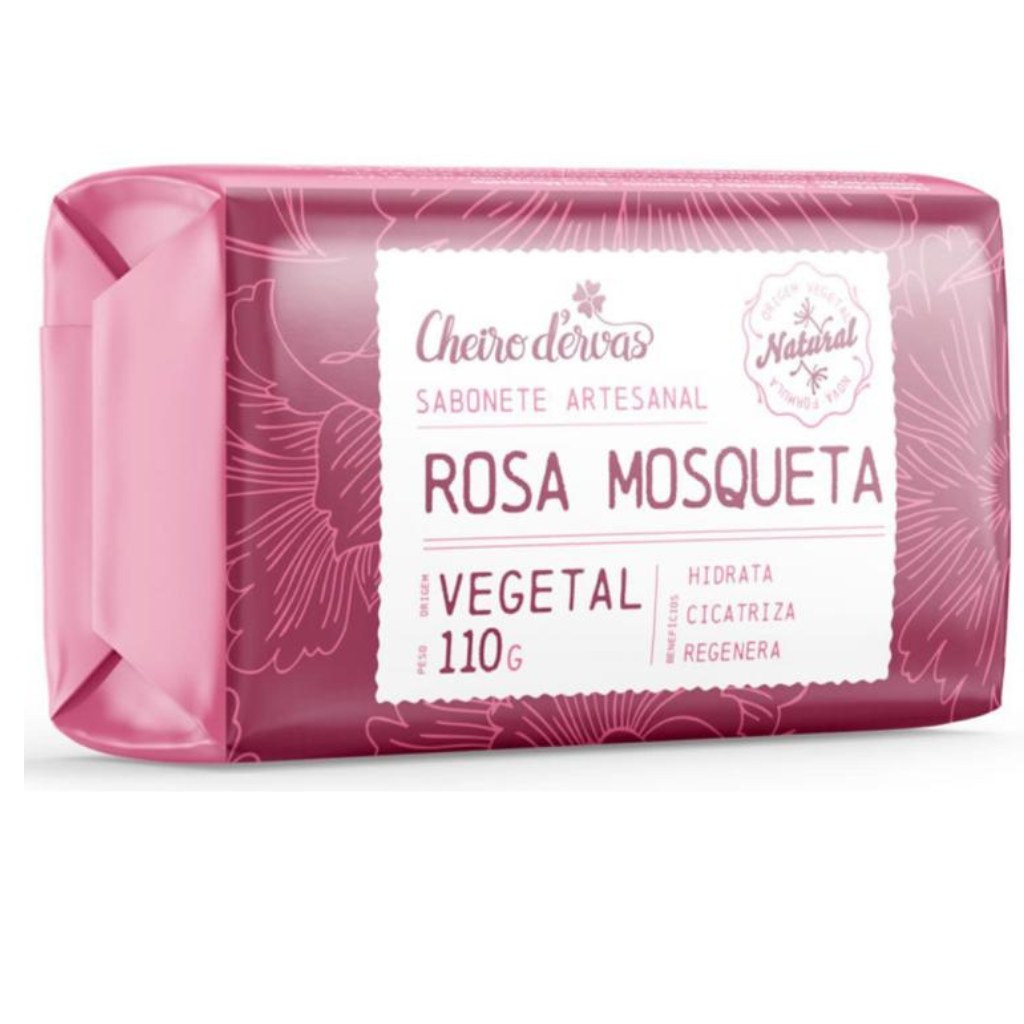 Sabonete Rosa Mosqueta Natural 110g Cheiro D'ervas