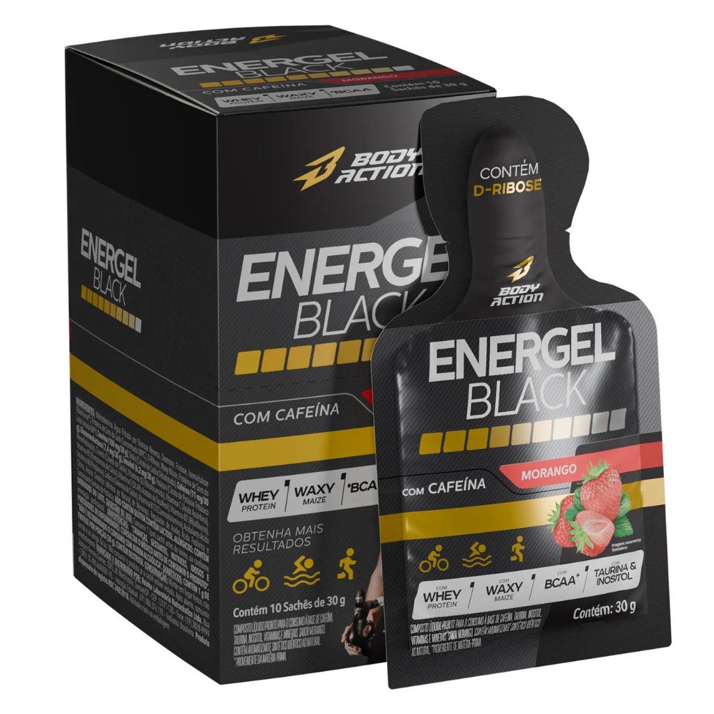 Energel Black 10x30g Morango Body Action