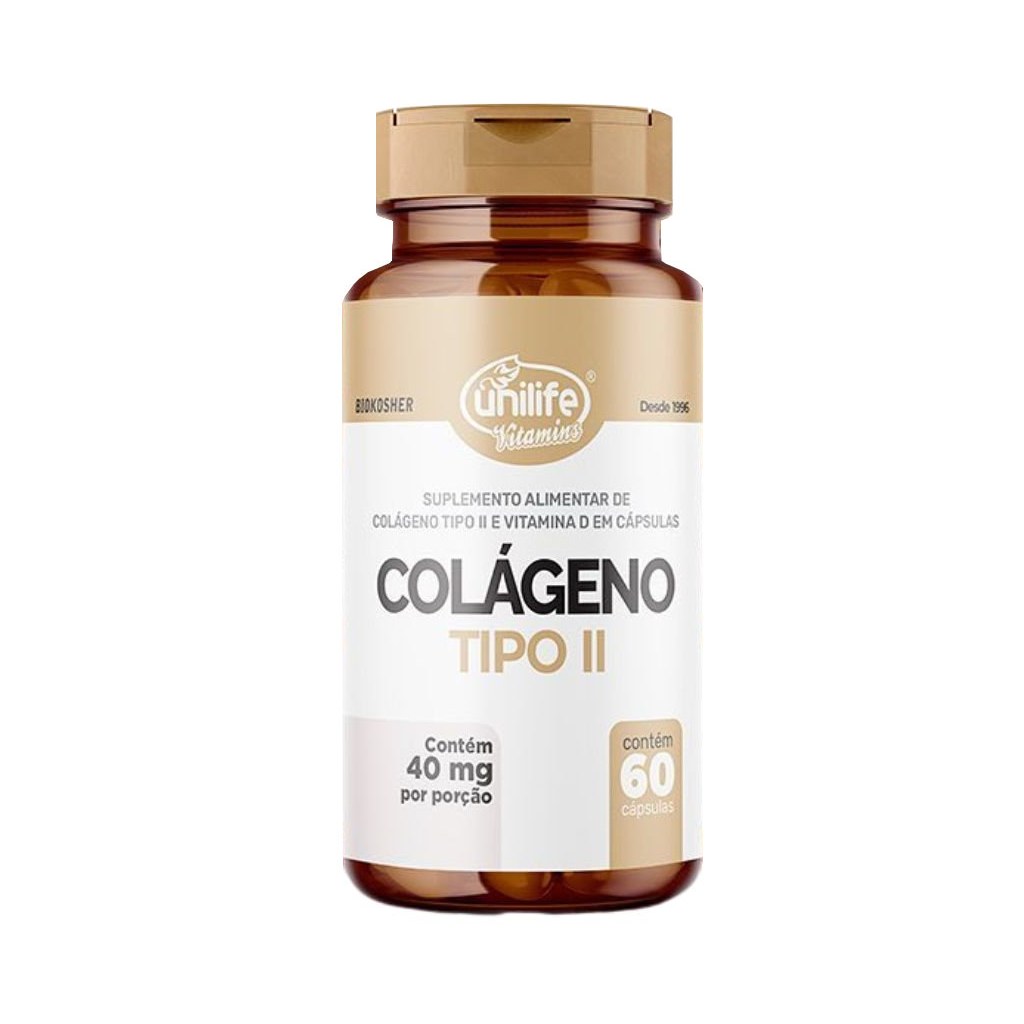 Colageno Tipo II com vitamina D3 60 cápsulas Unilife