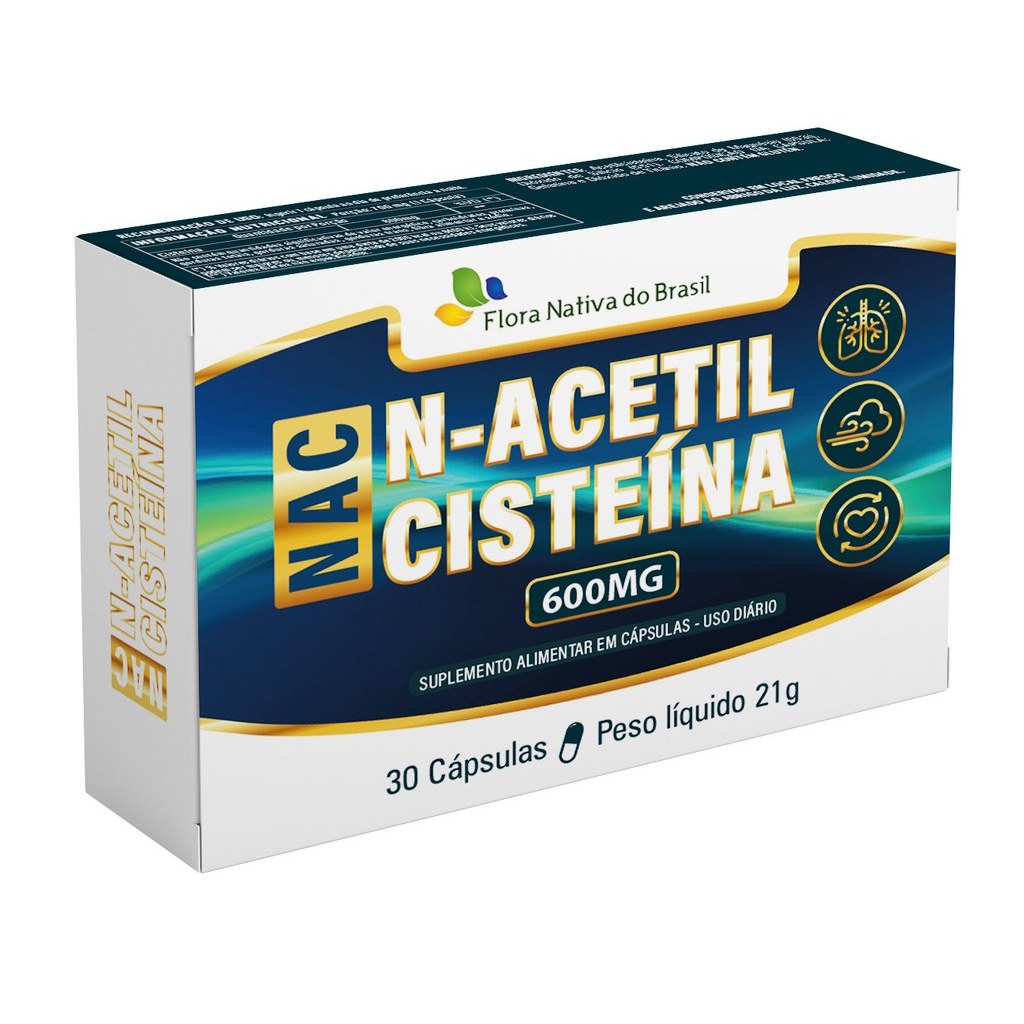 NAC - Acetilcisteina 600mg 30 cápsulas Flora Nativa