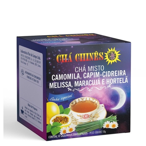 [10253] Cha Camomila, Cidreira, Melissa e Maracuja (Bela Noite) 10g Cha Chines