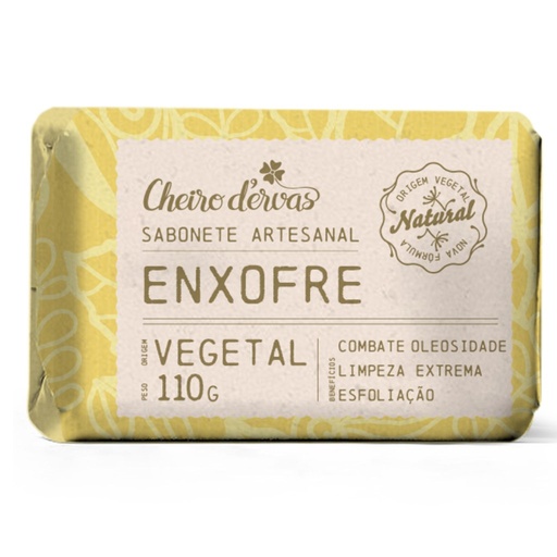 [1032] Sabonete Enxofre Natural 110g Cheiro D'ervas